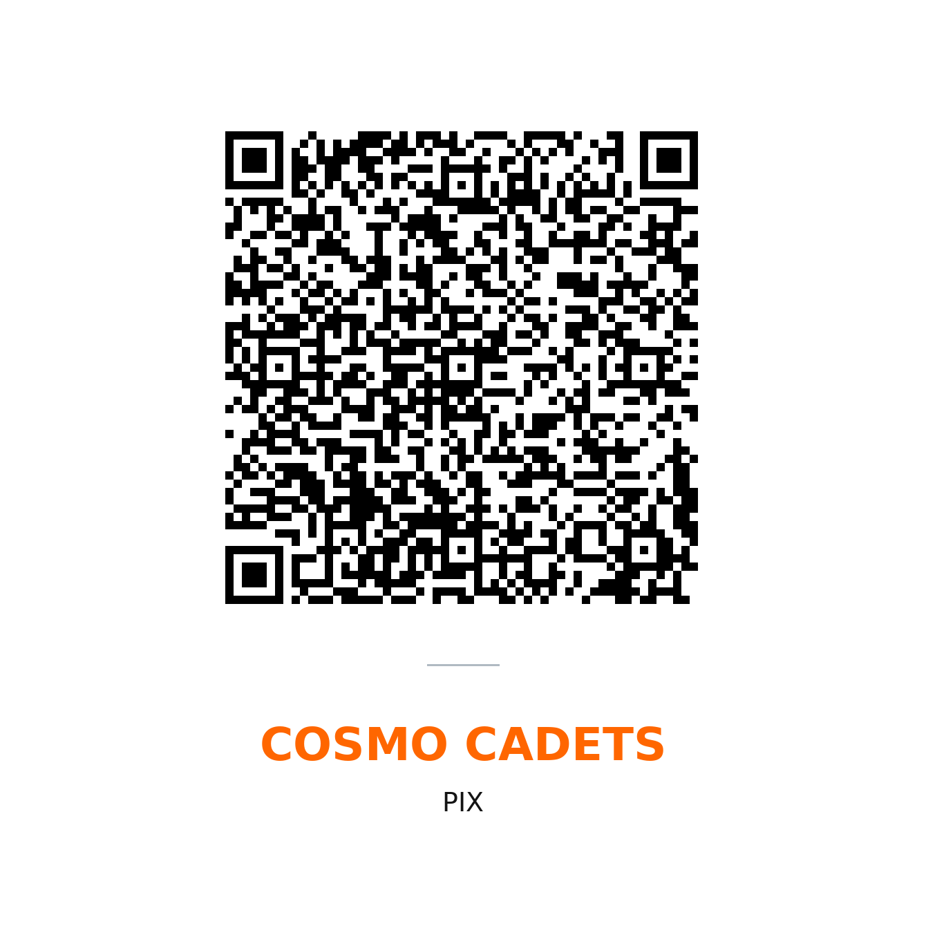 PIX QR code for a donation to COSMO CADETS